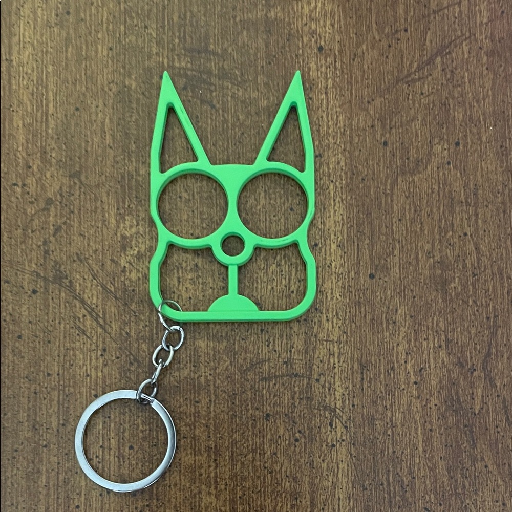 Green Cat-Shaped Self Defense Keychain-65 Available in Green